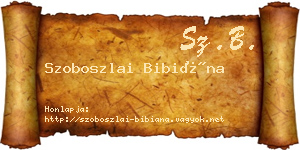 Szoboszlai Bibiána névjegykártya